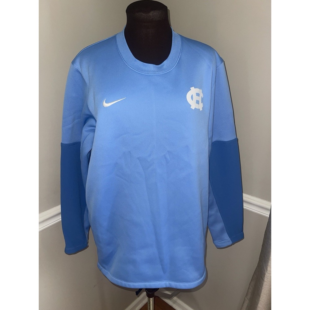 Nike Men's UNC Tar Heels Therma-fit Midweight Coaches Crewneck Long Sleeve Top L